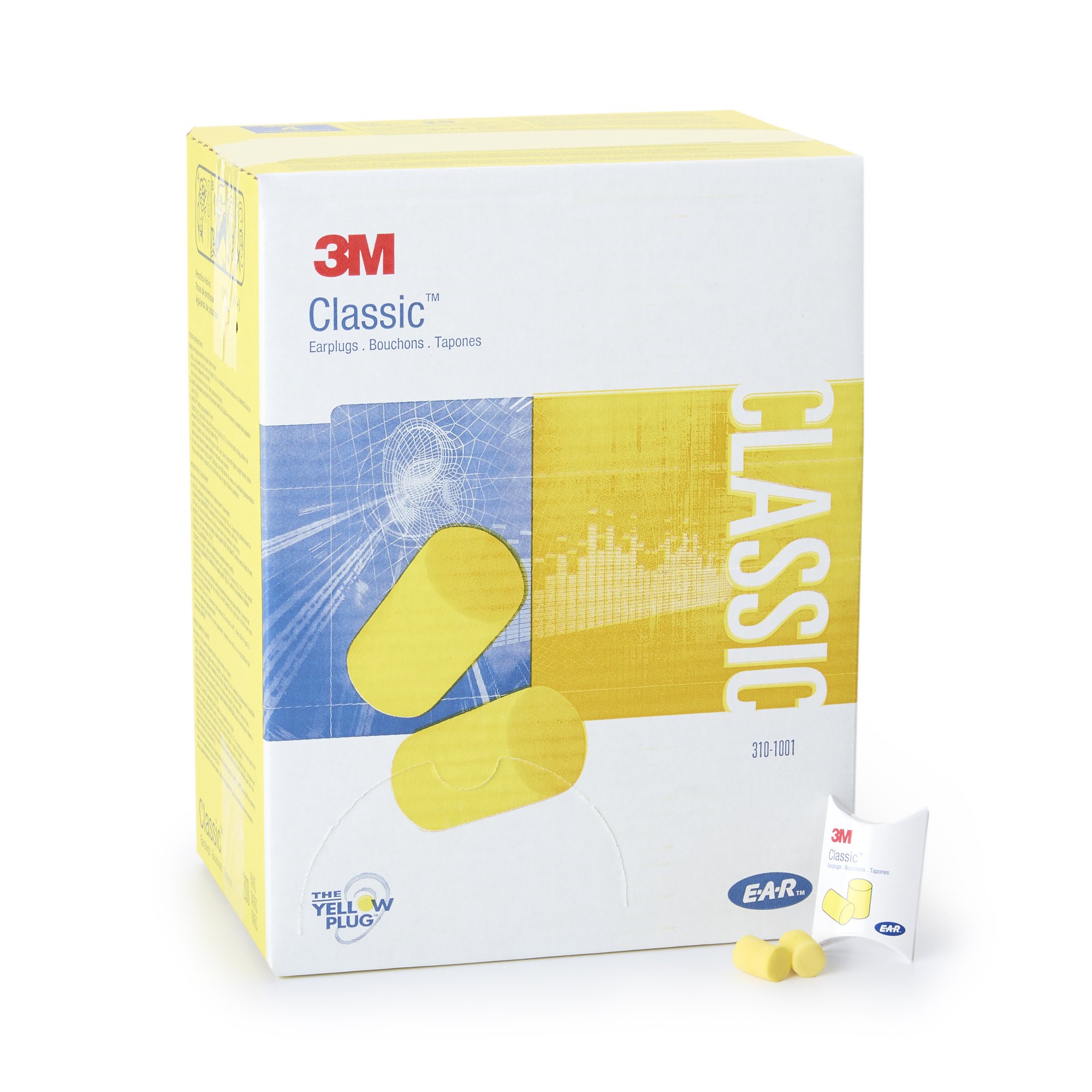 Ear Plugs 3M™ E-A-R™ Classic™ Cordless One Size Fits Most Yellow (200PR/BX 10BX/CS) by Solventum Corporation  ID 310-1001